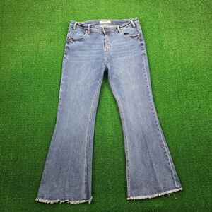 Rock & Roll Denim Mid Rise Trouser Jeans Womens 33x32 Flare Cowgirl Western